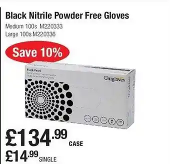 Makro Black Nitrile Powder Free Gloves offer