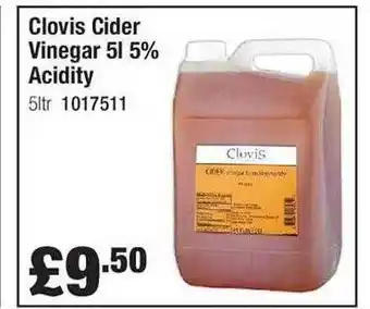 Makro Clovis Cider Vinegar 5l 5% Acidity offer
