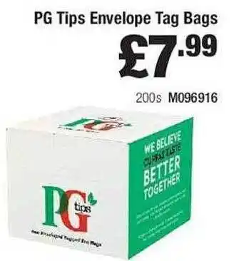 Makro Pg Tips Envelope Tag Bags offer