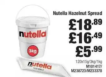 Makro Nutella Hazelnut Spread offer