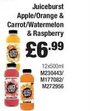 Makro Juiceburst Apple Orange & Carrot Watermelon & Raspberry offer