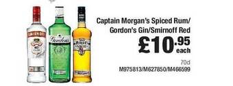 Makro Captain Morgan's Spiced Rum Gordon's Gin Smirnoff Red offer