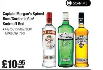 Makro Captain Morgan's Spiced Rum Gordon's Gin Smirnoff Red offer