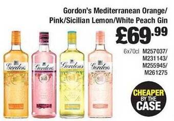 Makro Gordon's Mediterranean Orange Pink Sicilian Lemon White Peach Gin offer