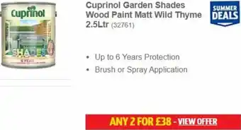 Cuprinol Garden Shades Woodstain Matt Wild Thyme 2.5Ltr