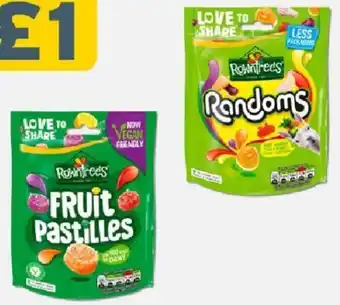 One Stop Rowntree's Fruit Pastilles 143g, Rowntree's Randoms 150g offer