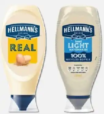 One Stop Hellman's Real Squeezy Mayonnaise 750ml, Hellmann's Light Squeezy Mayonnaise 750ml offer