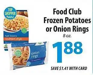 Lidl Food Club Frozen Potatoes Or Onion Rings offer