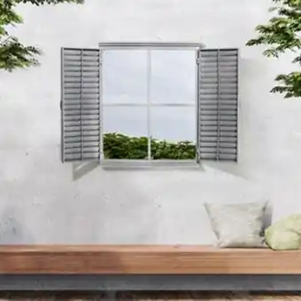 Home Bargains The outdoor living collection: iron shutter garden mirror offer