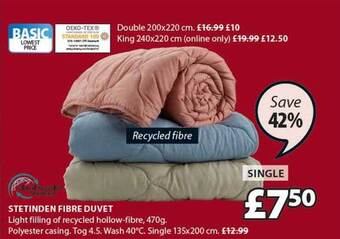 JYSK Stetinden Fibre Duvet offer
