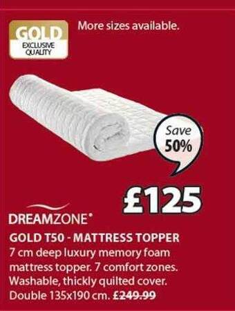 JYSK Gold T50 Mattress Topper offer