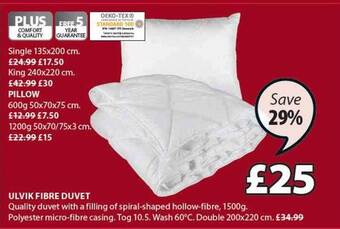JYSK Ulvik Fibre Duvet offer