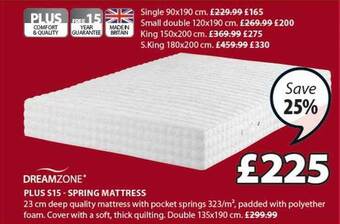 JYSK Plus S15 Spring Mattress offer