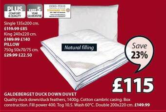 JYSK Galdeberget Duck Down Duvet offer