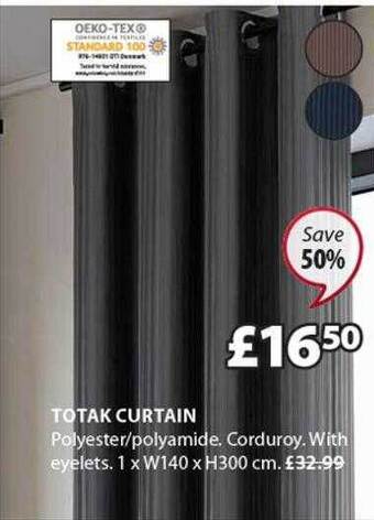 JYSK Totak Curtain offer