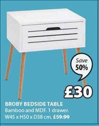 JYSK Broby Bedside Table offer