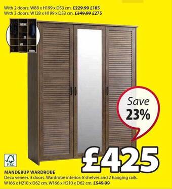 JYSK Manderup Wardrobe offer