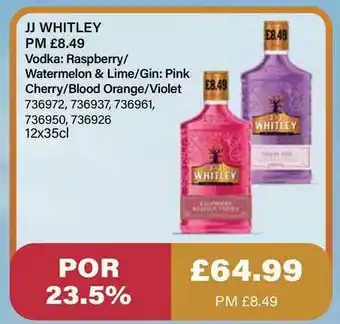 Bestway Jj Whitley , Vodka: Raspberry-watermelon & Lime-gin: Pink Cherry-blood Orange-violet offer