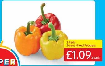 Aldi 3 Pack Sweet Mixed Peppers offer