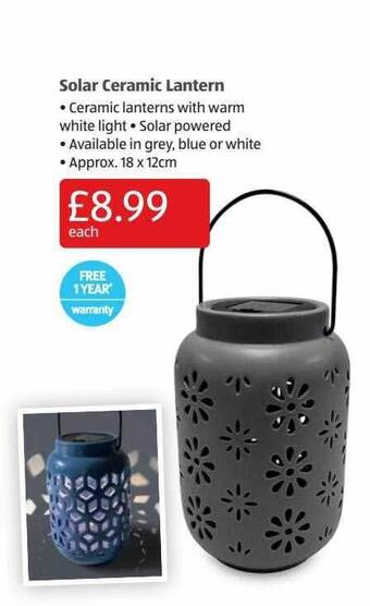 Aldi Solar Ceramic Lantern offer