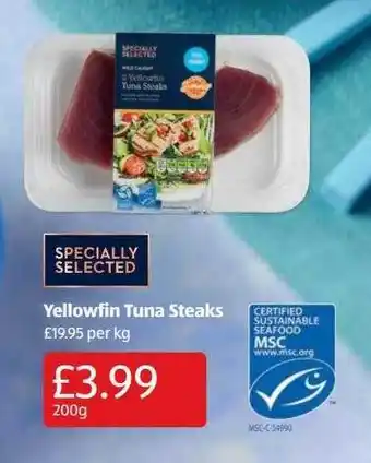 Aldi Yellowfin Tuna Steaks offer