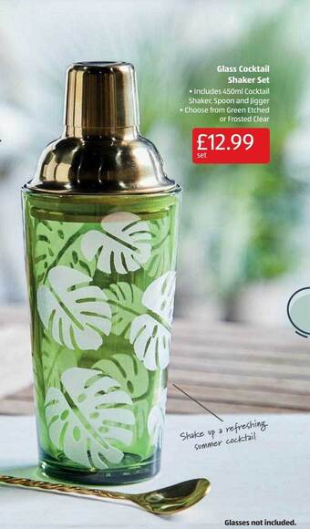 Aldi Glass Cocktail Shaker Set offer