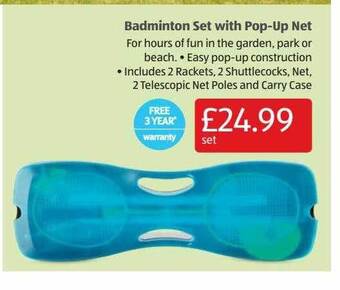 Aldi Badminton Set With Pop-up Net offer