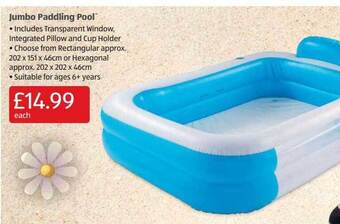 Aldi Jumbo Paddling Pool offer