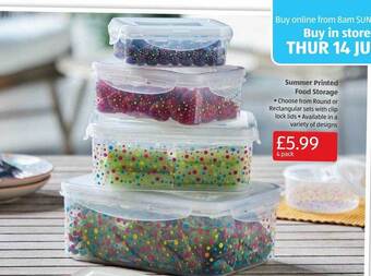 Aldi Summer Printed Food Storage offer