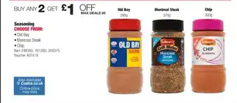Costco Seasoning Old Bay Montreal Steak Chip offer