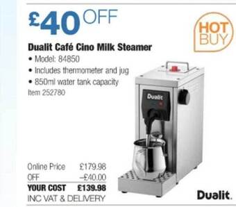 Costco Dualit Café Cino Milk Steamer offer