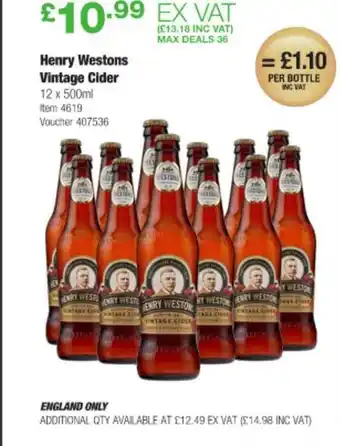 Costco Henry Westons Vintage Cider offer