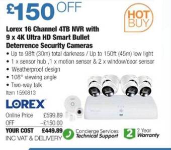Costco Lorex 16 Channel 4tb Nvr With 9 X 4k Ultra Hd Smart Bullet Deterrence Security Cameras offer