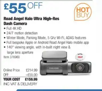 Costco Road Angel Halo Ultra High-res Dash Camera offer