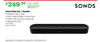 Costco Sonos Beam Gen 1 Soundbar offer