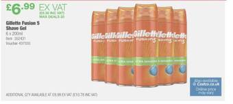 Costco Gillette Fusion 5 Shave Gel offer