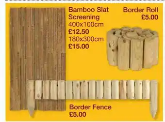 Poundstretcher Bamboo Slat Screening Border Roll Border Fence offer