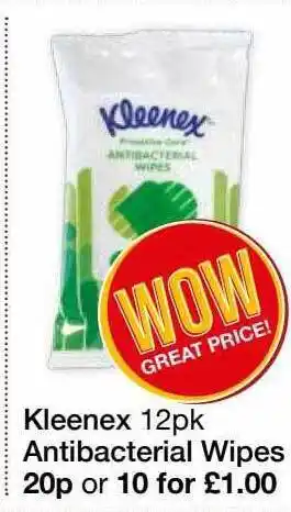 Poundstretcher Kleenex Antibacterial Wipes offer