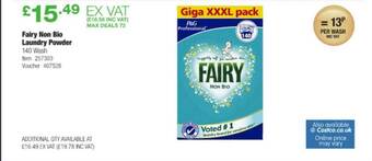 Costco Fairy Non Bio Laundry Powder offer