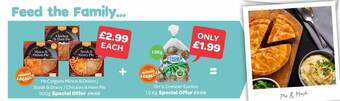 Spar Mccolgans Mince & Onion Steak & Gravy Chicken & Ham Pie + Orr's Comber Earlies = Pie & Mash offer