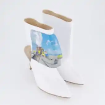 TK Maxx White leather photo pocket heeled boots offer
