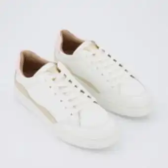 TK Maxx White & metallic gold panel trainers offer