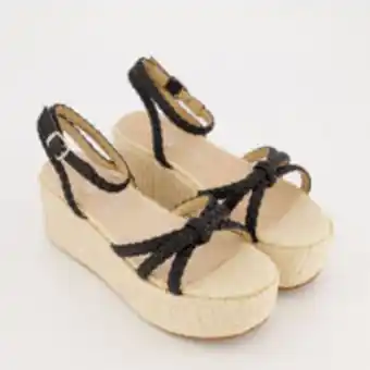 TK Maxx Black braided wedged sandals offer