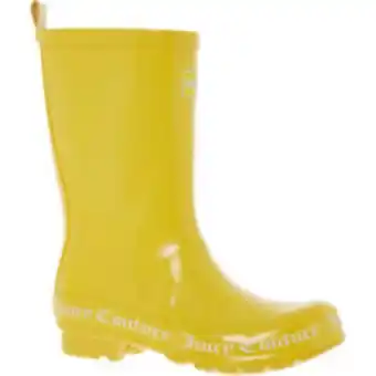 Yellow branded wellington boots