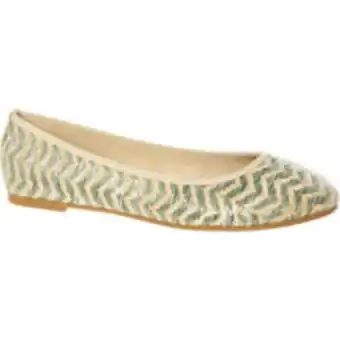 TK Maxx Green & cream woven ballerina shoes offer