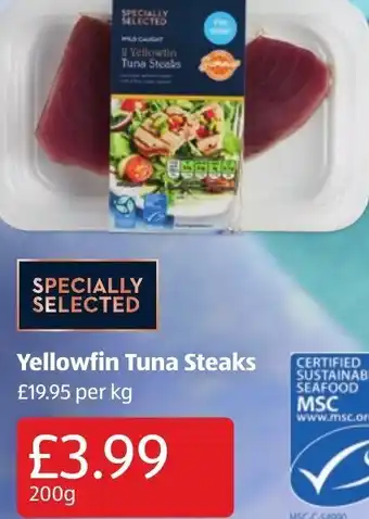 Aldi Yellowfin Tuna Steaks 200g offer