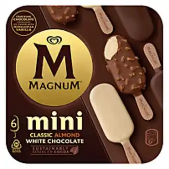Magnum mini classic almond and white chocolate ice cream sticks 6pk