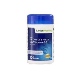 Lloyds Pharmacy Lloydspharmacy cod liver oil with vitamins a&d 550mg 120 capsules offer