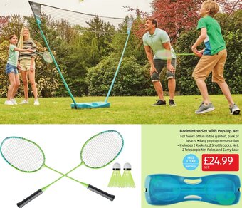 Aldi Badminton Set With Pop-Up Net offer
