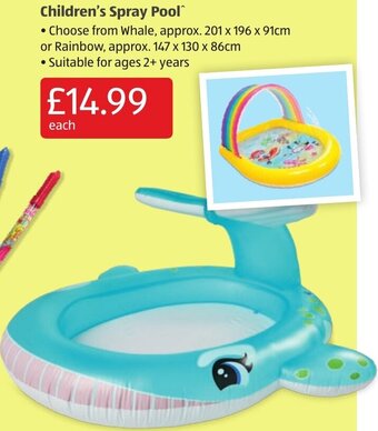 Aldi Children's Spray Pool offer